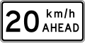 Road works speed limit ahead - 20 km/h