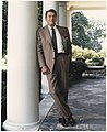 Ronald Reagan posing on the White House Colonnade in August 1984.