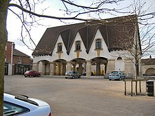 Brownsword Hall (front) by John Simpson[50] (compare Tetbury Market House)