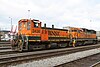 Remote control equipped locomotives of BNSF Railway in Seattle, Washington, in 2010