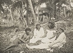 Robert Louis Stevenson and his wife Fanny, Nan Tok and Natakanti, Butaritari Island, Kiribati, c 1890