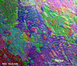 EBSD map of duplex stainless steel microstructure orientation