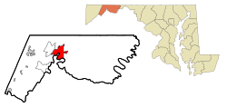 坎伯兰在马里兰州中的位置