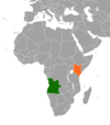 Location map for Angola and Kenya.