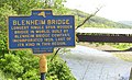 Old Blenheim Bridge NYS Education Dept. Historical Marker (with bridge in background) as photographed 29 May 2009
