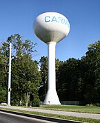 美国印第安纳州卡梅尔典型的现代水塔