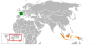 Location map for France and Indonesia.