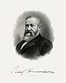 Image 4 Benjamin Harrison Engraving: Bureau of Engraving and Printing; restoration: Andrew Shiva Benjamin Harrison (1833–1901) was a politician and lawyer who served as the 23rd President of the United States from 1889 to 1893. Before ascending to the presidency, Harrison established himself as a prominent local attorney, church leader, and politician in Indianapolis, Indiana, and as a Union Army soldier in the American Civil War. After a term in the U.S. Senate (1881–1887), the Republican Harrison was elected to the presidency in 1888. Hallmarks of his administration included unprecedented economic legislation, including the McKinley Tariff and Sherman Antitrust Act, as well as modernizing the U.S. Navy and admitting six new western states to the Union. More selected pictures