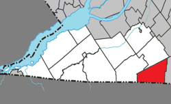 Location within Le Haut-Saint-Laurent RCM