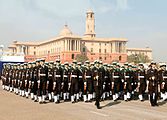 Indian Naval contingent marching on the Kartavya Path during Delhi Republic Day parade