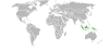 Location map for Indonesia and Suriname.