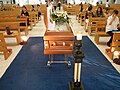 Reuter's casket at his funeral
