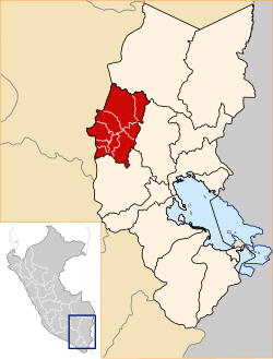 Location of Melgar in the Puno Region