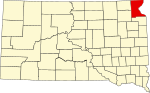 标示出罗伯茨县位置的地图