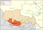 Location of Shigatse in the Tibet Autonomous Region