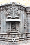 Shrine wall relief, molding frieze and miniature decorative tower in Mallikarjuna Temple at Kuruvatti