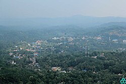 Aerial view of Nedumangad town