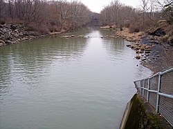 Sugar Creek just below the Beach City Dam