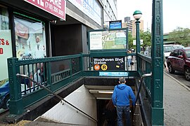A typical entrance to an underground station (Woodhaven Boulevard)