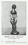August Agero, Jeune fille à la rose, wood sculpture, Exposició d'Art Cubista, Galeries Dalmau, Barcelona, 1912, catalogue