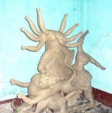 Durga statue being made