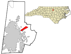 Location in Durham County and the state of North Carolina