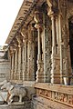 Elephant balustrade leading to open mantapa in Raghunatha temple in Hampi