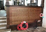 War memorial panel, St Anne's Church, Kew