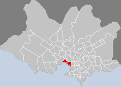 Location of Capurro–Bella Vista in Montevideo