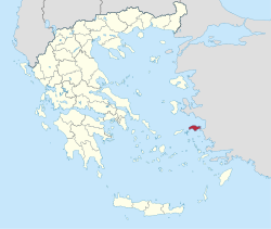 萨摩斯专区在希腊的位置