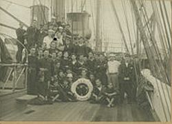 PNS Cadets aboard Schoolship Adams, 1909. Pennsylvania Nautical School Collection, J Henderson Welles Archives and Library, Independence Seaport Museum. Philadelphia, PA