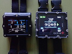 Dive computers in compass mode
