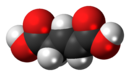 Space-filling model of the trans isomer