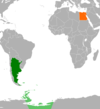 Location map for Argentina and Egypt.