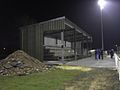 Askern Villa's 96 seat main stand prior to NCEL division one match with AFC Emley. The stand was constructed to enable Askern to stay in the league.