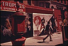 Murals on Nostrand Avenue from a July 1974 photograph.