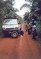 A broken down bush taxi somewhere between Abong-Mbang and Ayos, Cameroon