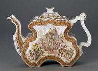 Polychrome teapot, 1896, Burgess & Leigh
