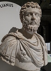 White bust of a bearded man