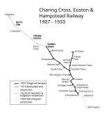 Map of the Charing Cross, Euston and Hampstead Railway