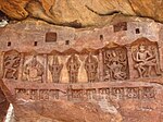 Relief sculptures on the behind the Bhutanatha group of temples