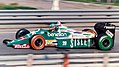 In its first year, Benetton raced in green livery with Sisley (a Benetton brand) and Benetton as sponsors, this is Gerhard Berger racing for Benetton at Detroit in 1986