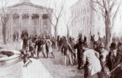 Harper's Weekly depiction of Goedel's assassination