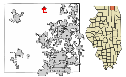 Location of Hebron in McHenry County, Illinois.