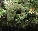 Statue of a Komodo dragon in the Ubud Monkey Forest.