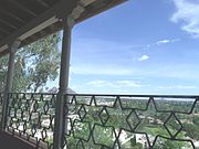 View from the second floor balcony of the Wrigley Mansion.