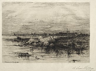 Mouth of the Apponaganasett River (1883) etching, plate size 18.9 x 28.8 cm (7 7/16 x 11 5/16 in.), Cleveland Museum of Art, Cleveland, Ohio