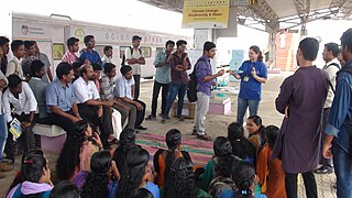 Activities conducted on the railway platform for the visitors
