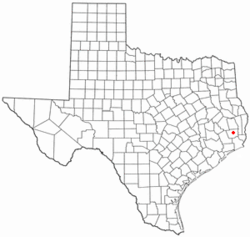 Location of Kountze, Texas
