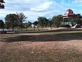 Wakefield, Massachusetts, town common showing bandstand/gazebo at right and lake at left